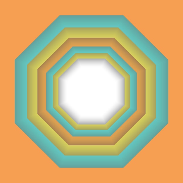 Abstracto colorido diseño de marco 3D ilusión geométrica fondo octogonal