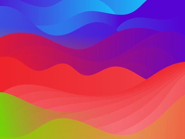 Abstracto colorido Gradientes de ondas fluidas fondos con colores rojos verdes azules amarillos vibrantes