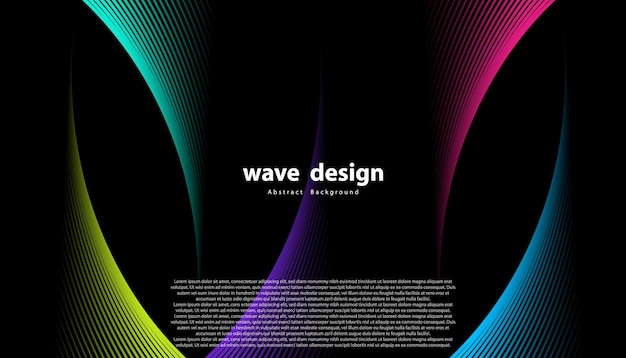 Abstracto colorido línea de onda de fondo vectorial curva de línea moderna