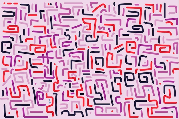 Abstracto colorido líneas de esquina patrón fondo rosado