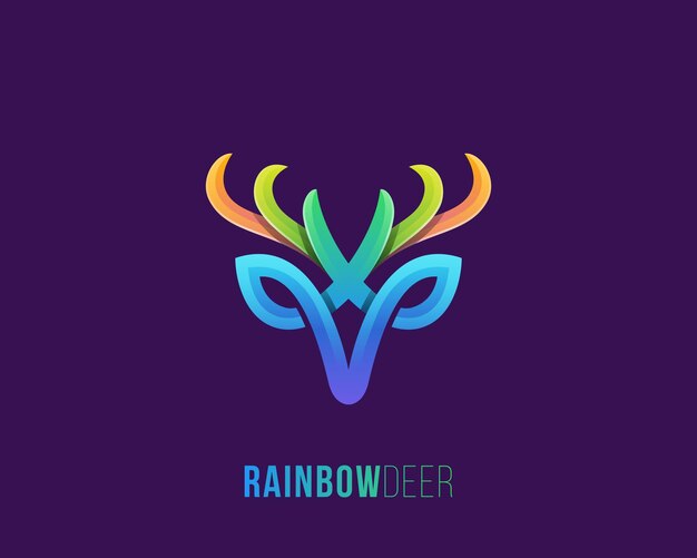 Abstracto El colorido logotipo del ciervo arco iris