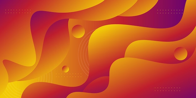 Abstracto colorido naranja fondo de onda geométrica diseño de color fluido con sombra forma líquida