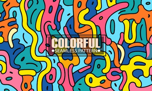 Abstracto colorido patrón de graffiti sin costuras fondo diseño vectorial aislado