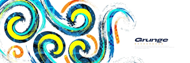 Abstracto y colorido Pincel de fondo Banner deportivo Pincel trazo Ilustración rascado y elementos de textura para el diseño