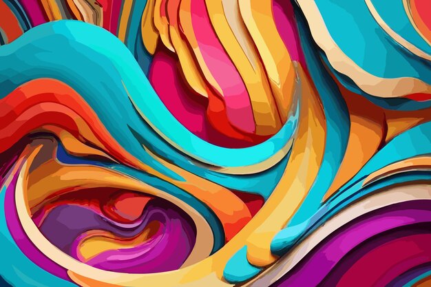 Vector abstracto colorido salpicaduras multicolores con una onda de líquido generativo ai fondo