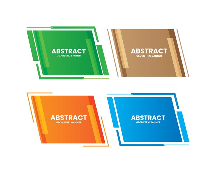 Vector abstracto colorosa colección de banderas geométricas conjunto de insignias marco vector multicolor moderno