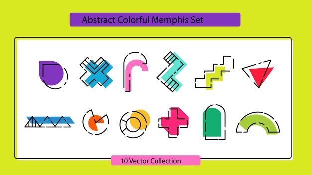 Abstracto Coloroso conjunto de Memphis