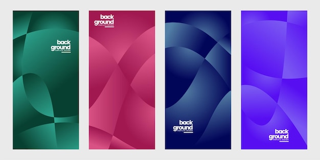 Abstracto Coloroso Gradiente Geométrico Colección de conjuntos de diseño de fondo