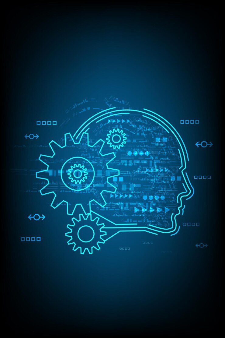 Vector abstracto concepto de diseño de tecnología robótica de inteligencia artificial ai futurista