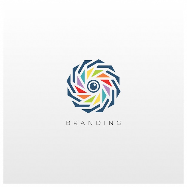 Abstracto Concepto del logotipo del vector de producción multimedia