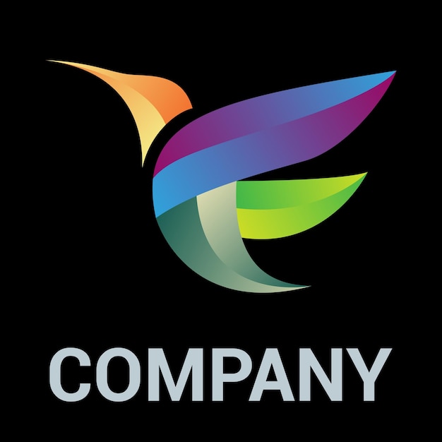 Abstracto concepto vectorial de diseño de logotipo de pájaros coloridos en 3D