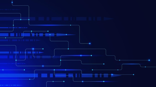 Abstracto conectando puntos y líneas con flechas Signo de flecha digital Velocidad de movimiento Concepto científico
