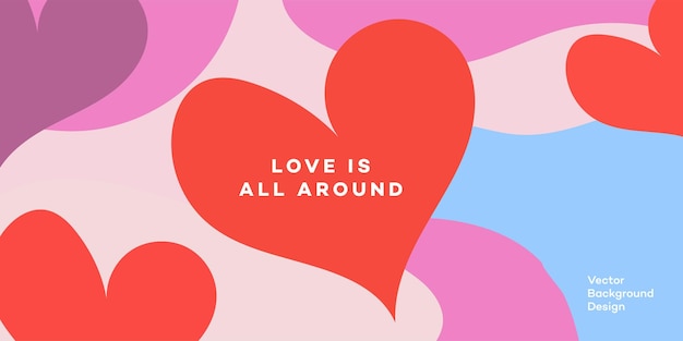 Abstracto Corazones de amor Día de San Valentín Vector de diseño de fondo
