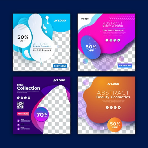Abstracto Cosméticos Publicaciones en las redes sociales