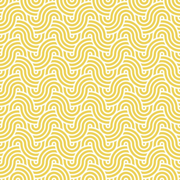 Abstracto sin costuras amarillo patrón geométrico japonés círculos líneas y ondas