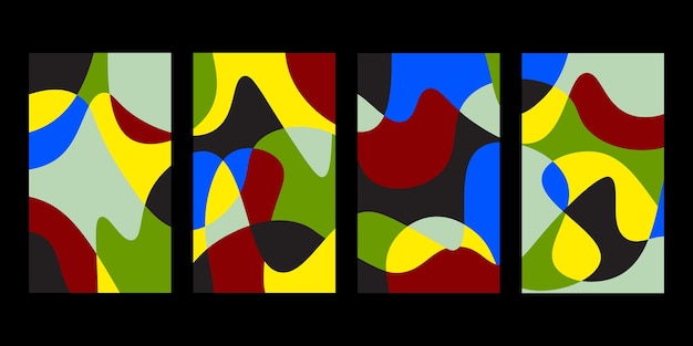 Abstracto creativo colorido dibujado a mano formas de garabateo patrón geométrico decoración ilustración de arte