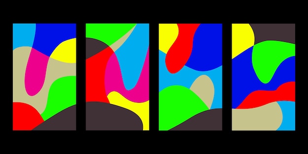 Abstracto creativo colorido dibujado a mano formas de garabateo patrón geométrico decoración ilustración de arte