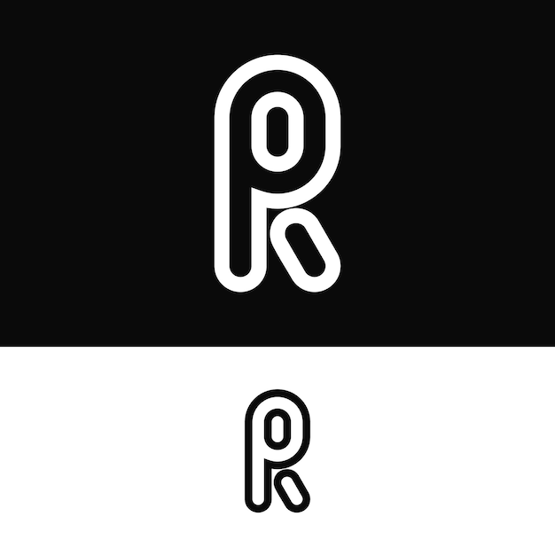 Abstracto creativo diseño del logotipo de la letra inicial R Premium Vector