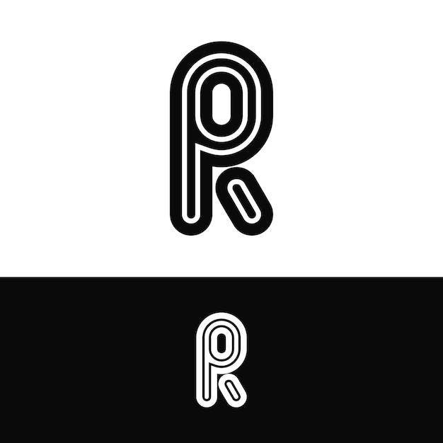 Abstracto creativo diseño del logotipo de la letra inicial R Premium Vector