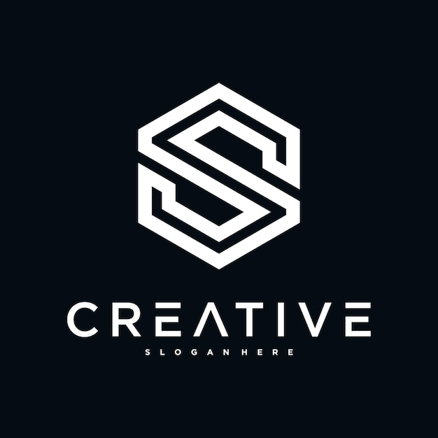Abstracto creativo diseño del logotipo de la letra inicial S Preamium Vector