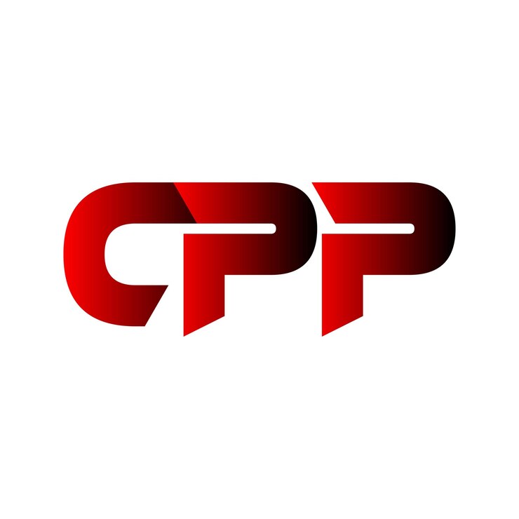 Vector abstracto creativo de la letra inicial del icono del símbolo del vector del diseño del logotipo de cpp