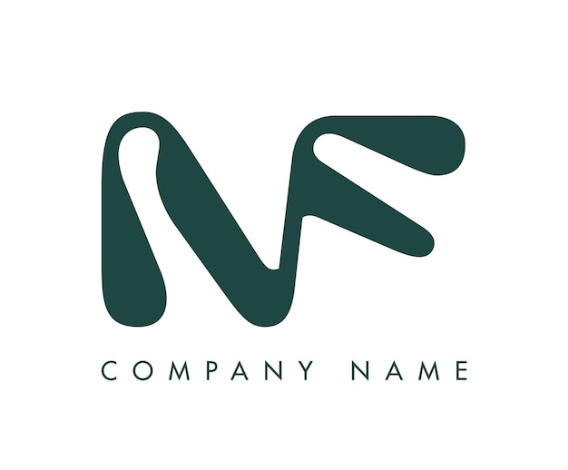 Abstracto creativo Letra inicial NF Diseño del logotipo