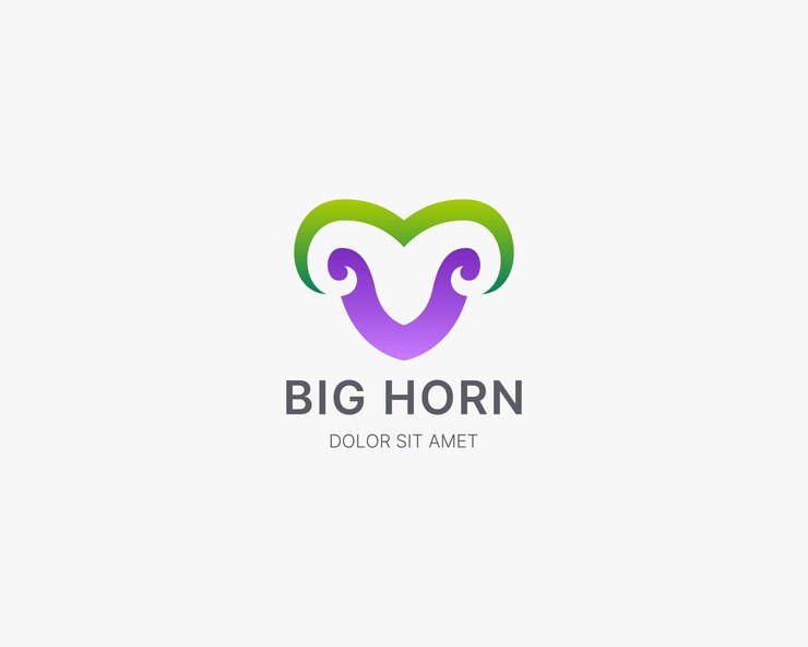 Vector abstracto y creativo logotipo de gran cuerno de cabra