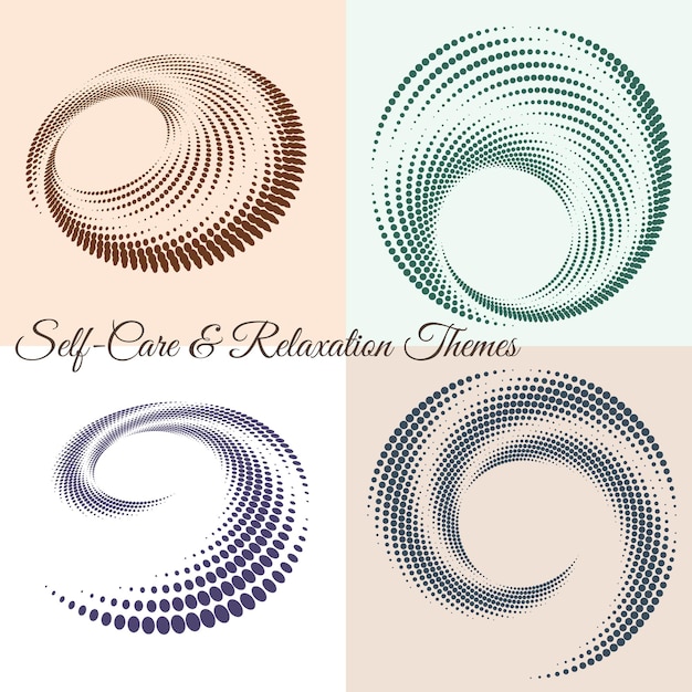 Abstracto Cuidado de sí mismo y relajación Concepto Líneas suaves fluyentes y formas minimalistas calmantes para spa Marca de productos de belleza Aplicaciones de meditación Blogs de bienestar y estilo de vida consciente Diseño visual