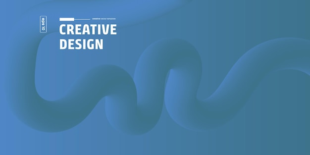 Abstracto Curvas 3D giratorias azules plantilla vectorial de diseño creativo