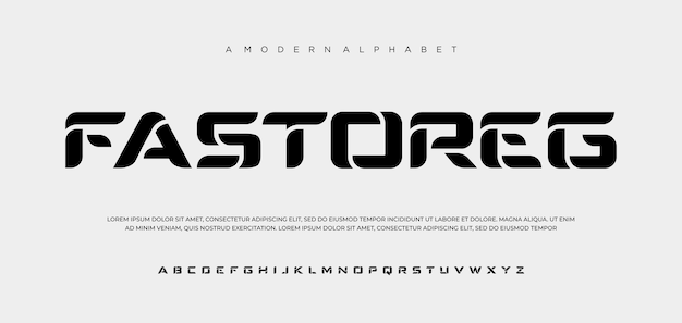 Abstracto deporte fuentes alfabéticas modernas deporte música de juegos digitales fuente creativa futura