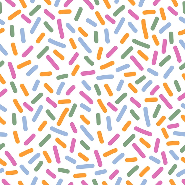 Abstracto dibujado a mano con confeti de colores con patrón sin costuras Impresión de fiesta de cumpleaños para tarjeta de celebración