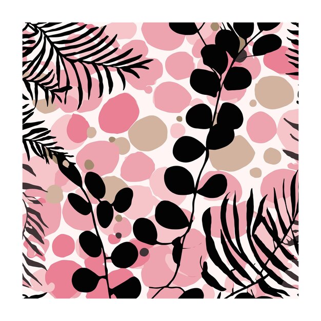 Abstracto Diseño botánico retro rosado