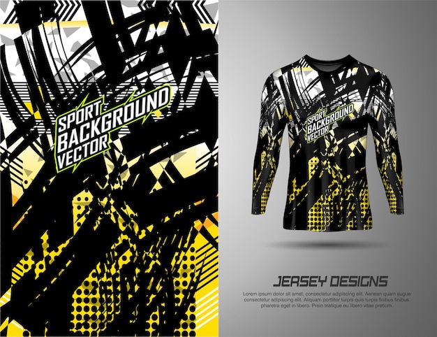 Abstracto Diseño de camiseta deportiva amarilla y negra