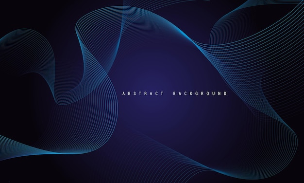 Abstracto diseño de curva de onda de línea azul tecnología de lujo moderna vector de fondo futurista