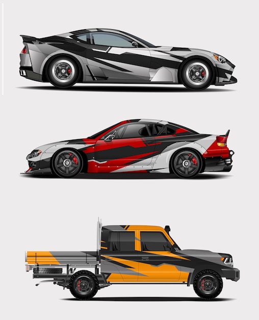 Abstracto diseño de envoltura de automóviles rayas de carreras para su vehículo