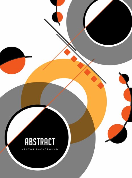Abstracto Diseño de fondo blanco, negro y naranja