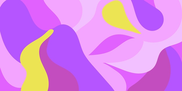 Abstracto Diseño de fondo de formas fluidas púrpuras, rosas y amarillas
