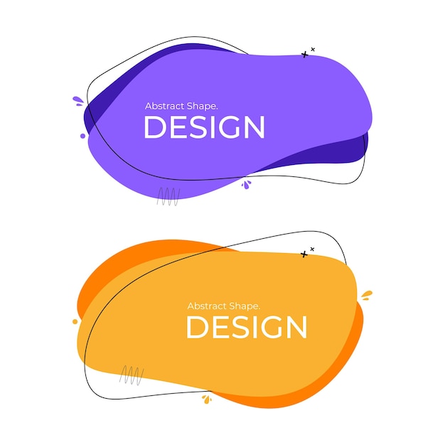 Abstracto Diseño de formas creativas naranja y púrpura