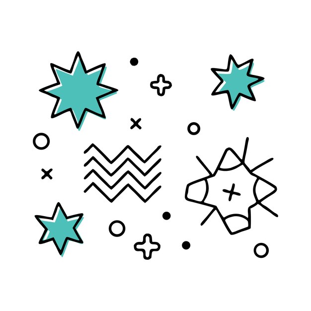 Abstracto Diseño geométrico de estallido de estrellas formas azules y negras