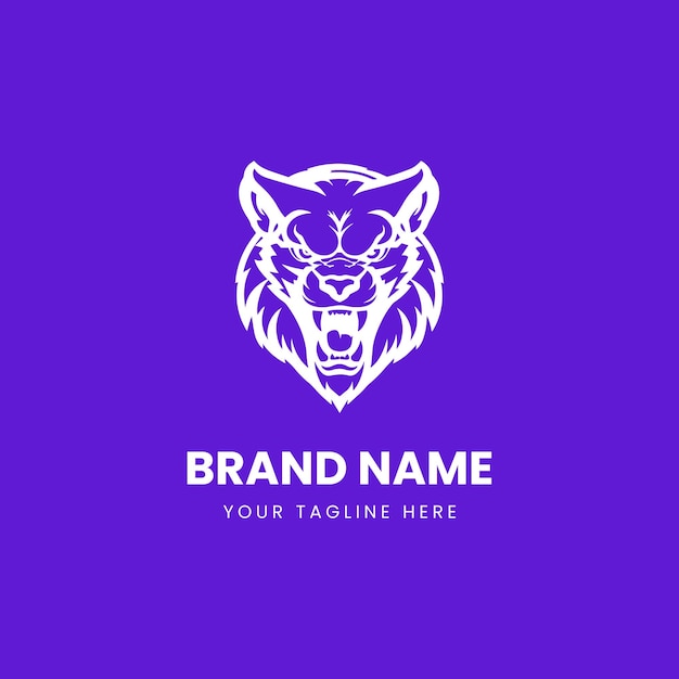Abstracto diseño de ilustración del logotipo de cabeza de león premium