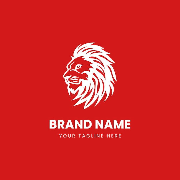 Abstracto diseño de ilustración del logotipo de cabeza de león premium