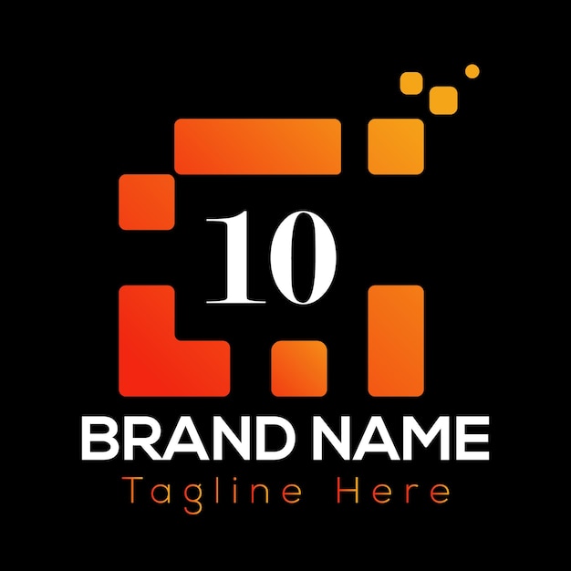 Abstracto Diseño inicial de logotipo moderno de 10 letras