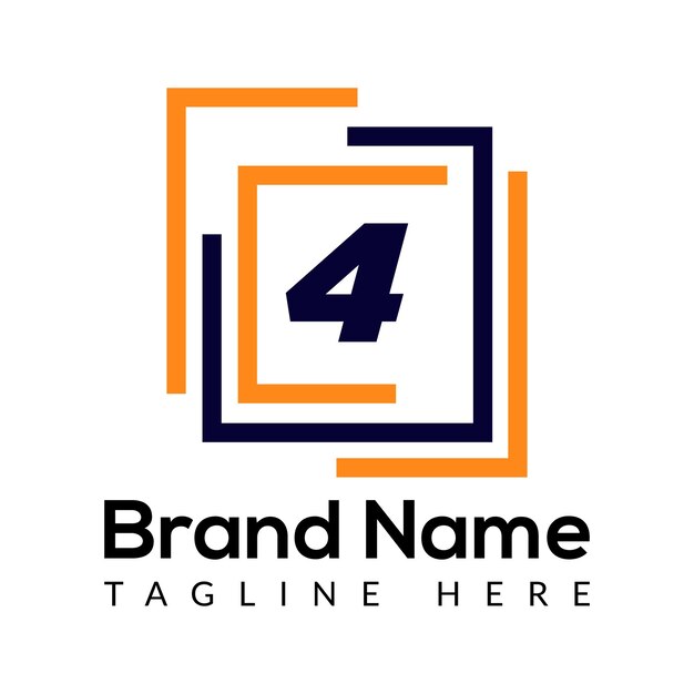 Abstracto Diseño inicial moderno del logotipo de 4 letras