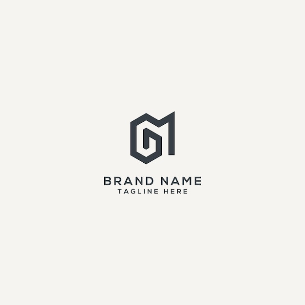 Abstracto Diseño de la letra del logotipo GM MG plantilla de diseño del logotipo de vector plano