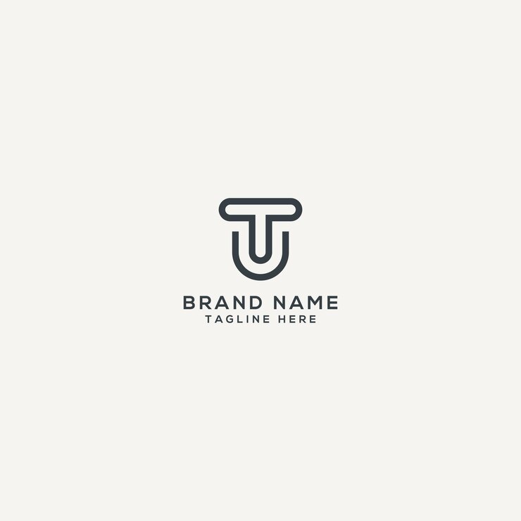 Vector abstracto diseño de la letra del logotipo tu ut elemento de plantilla de diseño del logotipo de vector plano