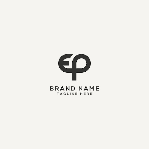 Abstracto Diseño de la letra PE del logotipo Elemento de plantilla de diseño del logotipo de vector plano