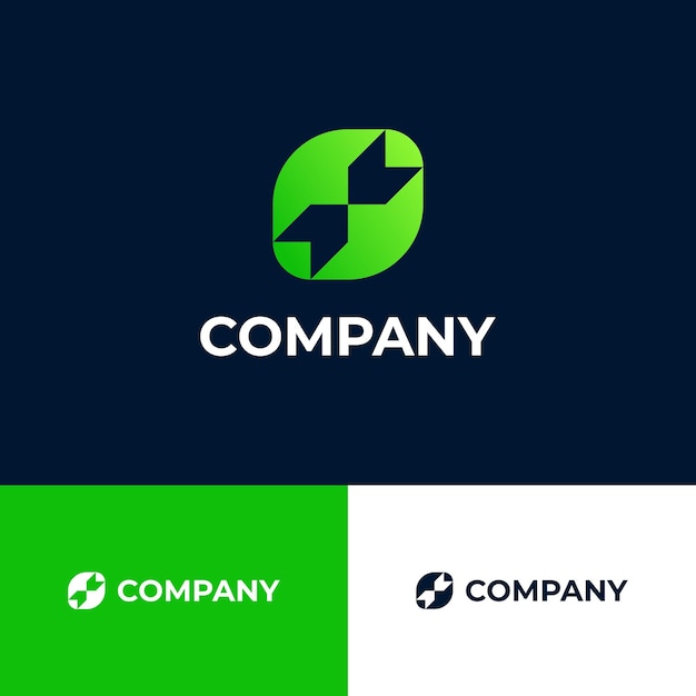 Abstracto Diseño del logotipo de la empresa verde