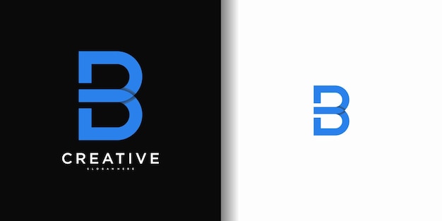 Abstracto diseño de logotipo de la letra B Idea de logotipo moderna Vector Premium