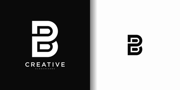 Abstracto diseño de logotipo de la letra B Idea de logotipo moderna Vector Premium