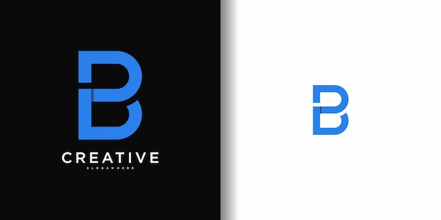 Abstracto diseño de logotipo de la letra B Idea de logotipo moderna Vector Premium